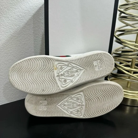 Gucci Ace Embroidered Bee Web Sneaker Leather White 36 - Picture 7 of 8